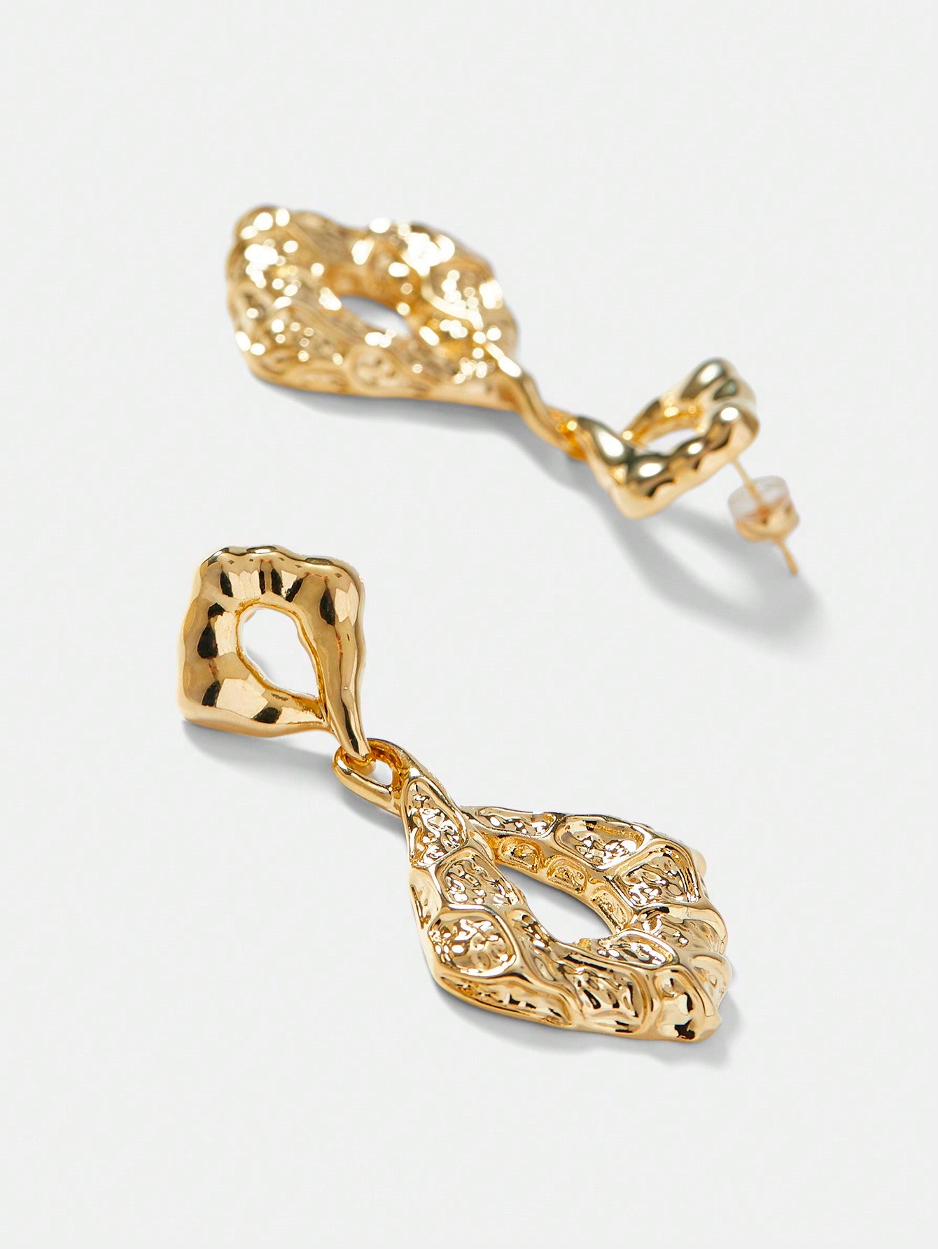 CM-AXS554164 Women Trendy Seoul Style 18K Gold Plated Geometric Metal Earrings - Yellow Gold