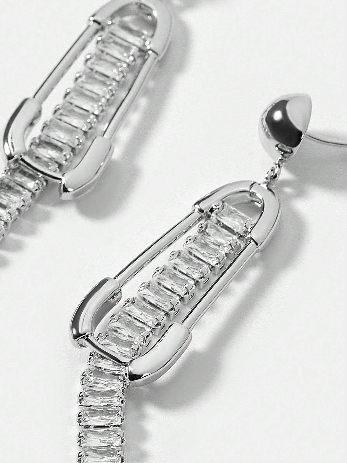 CM-AXS688516 Women Trendy Seoul Style Zirconia Stone Dangle Earrings - Silver