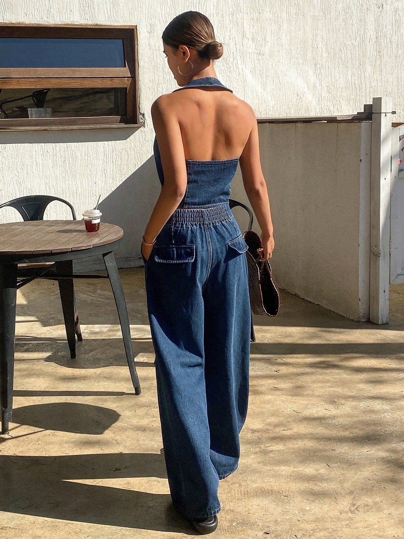 CM-SS689588 Women Casual Seoul Style Front Buttons Sleeveless Minimalist Vest With Denim Pants - Set