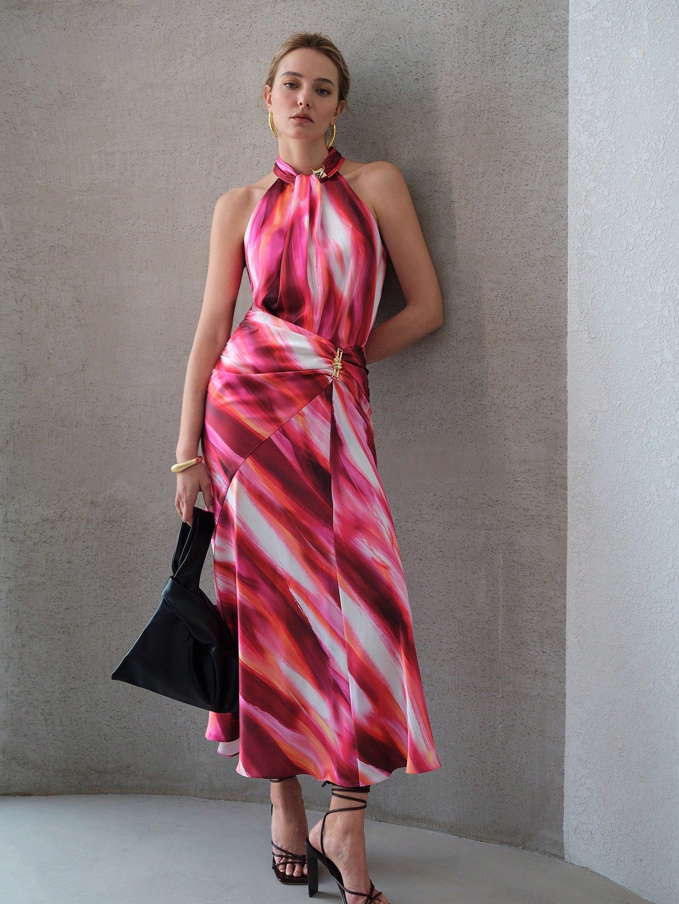 CM-BS990443 Women Elegant Seoul Style High Waist Multicolor Ruched Mermaid Skirt