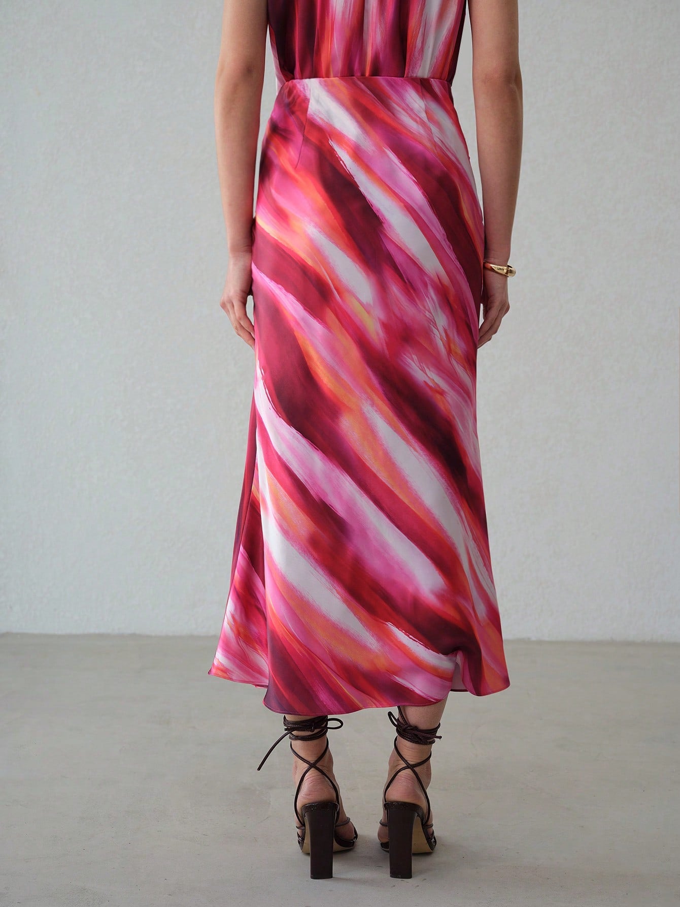 CM-BS990443 Women Elegant Seoul Style High Waist Multicolor Ruched Mermaid Skirt