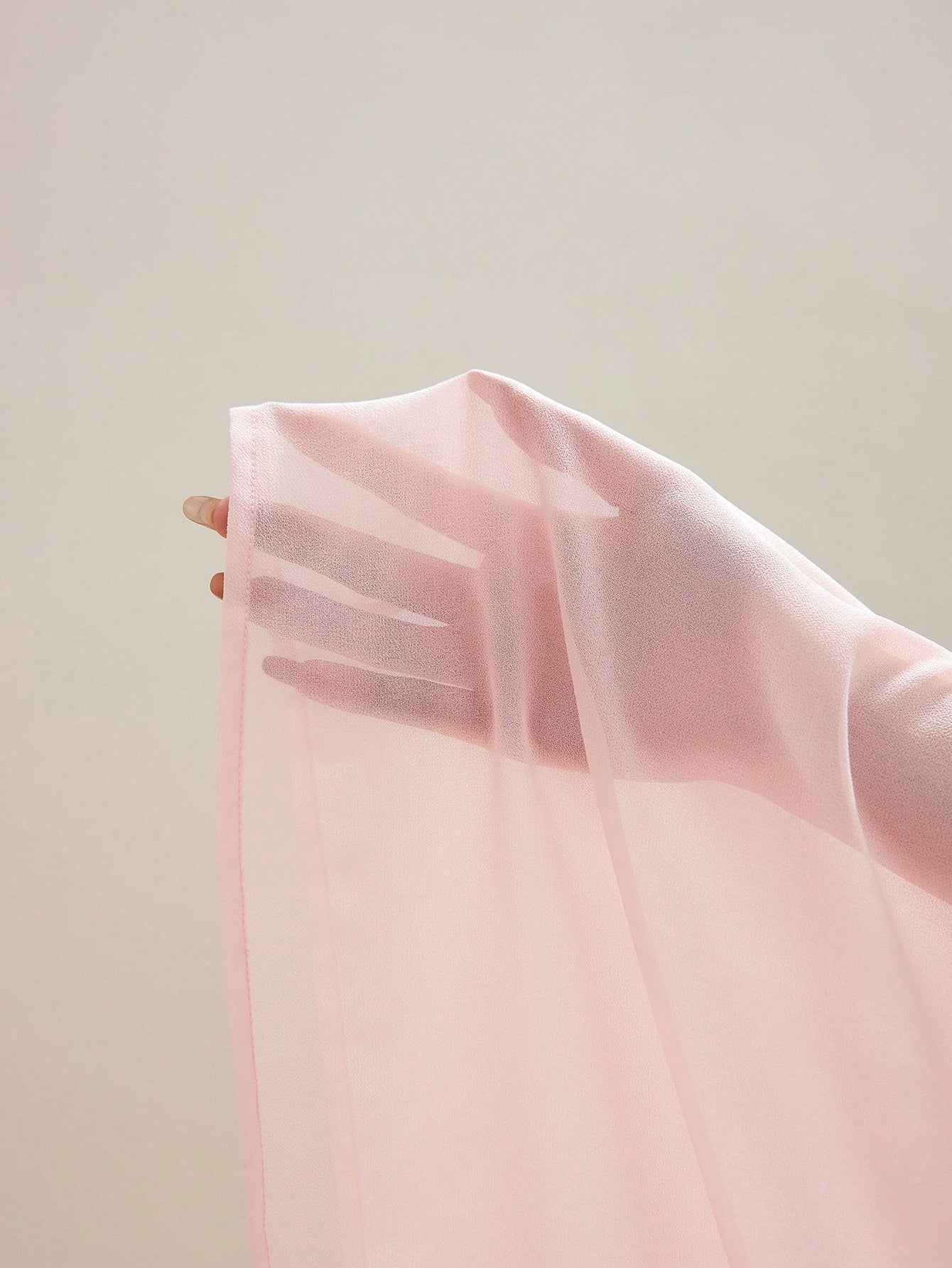 CM-TS449546 Women Elegant Seoul Style Faux Pearl Bow Decor Long Sleeve Ruffle Trim Blouse - Baby Pink