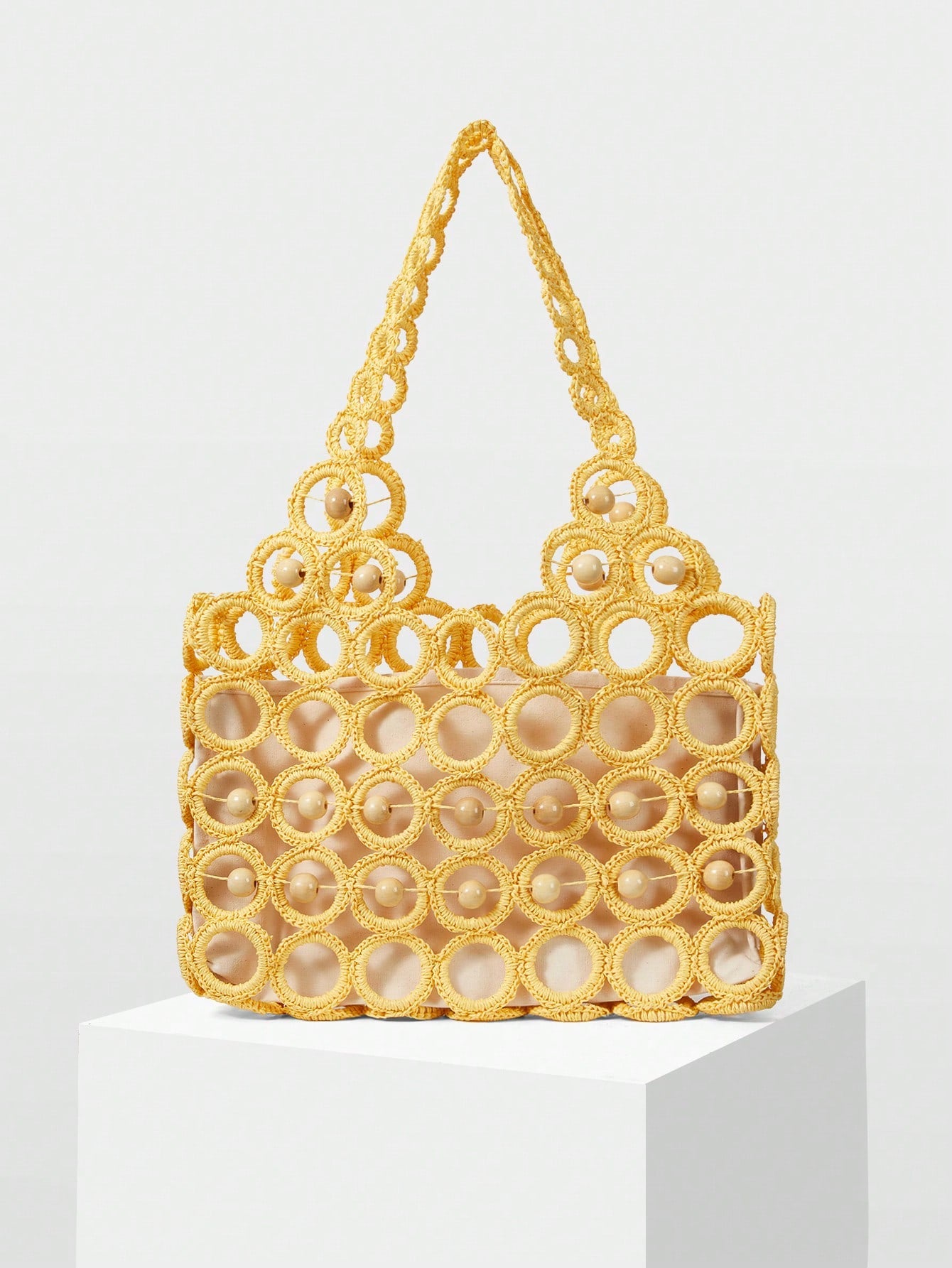 CM-BGS279909 Women Trendy Seoul Style Double Handle Shoulder Bag - Yellow