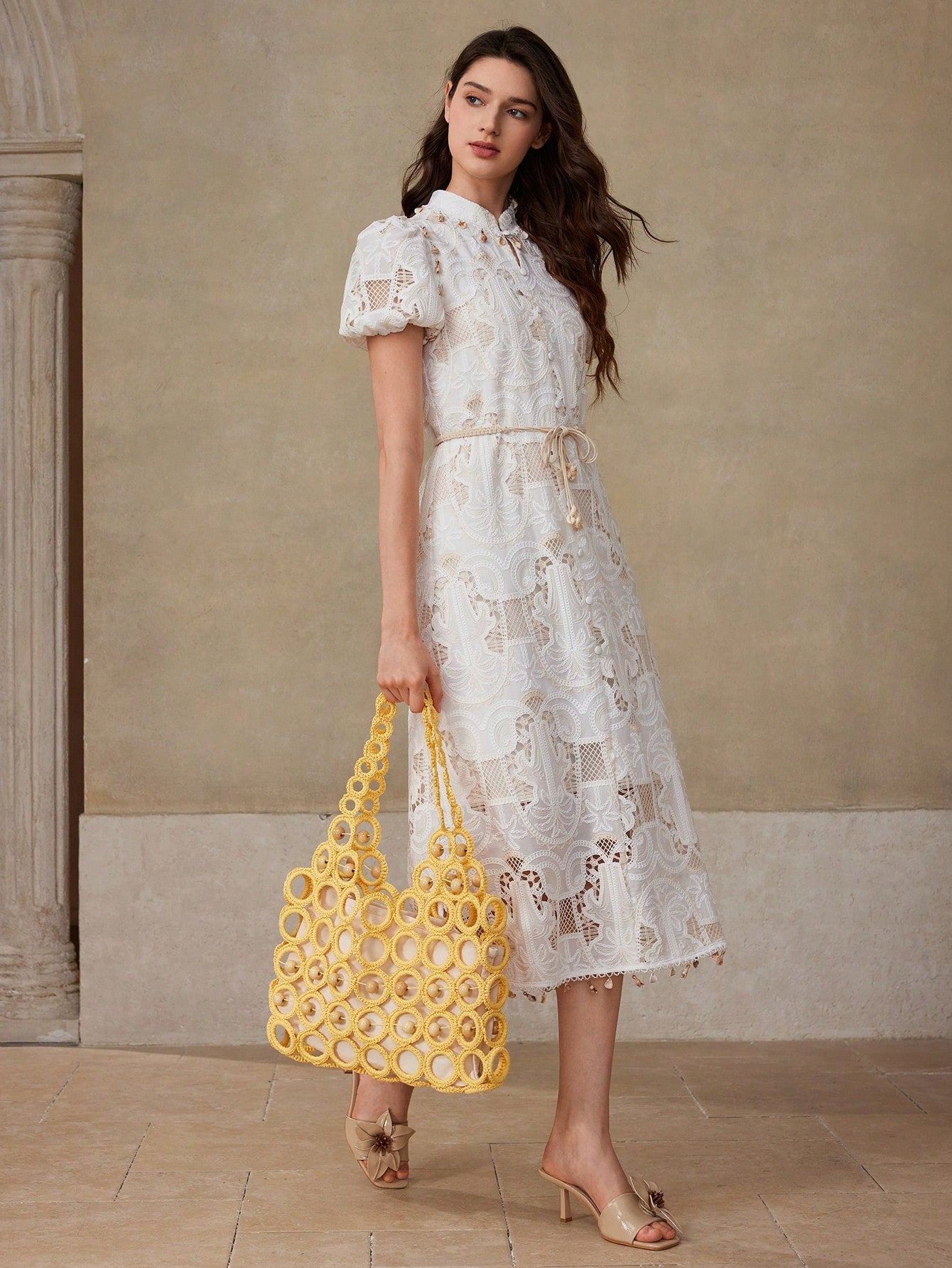 CM-BGS279909 Women Trendy Seoul Style Double Handle Shoulder Bag - Yellow
