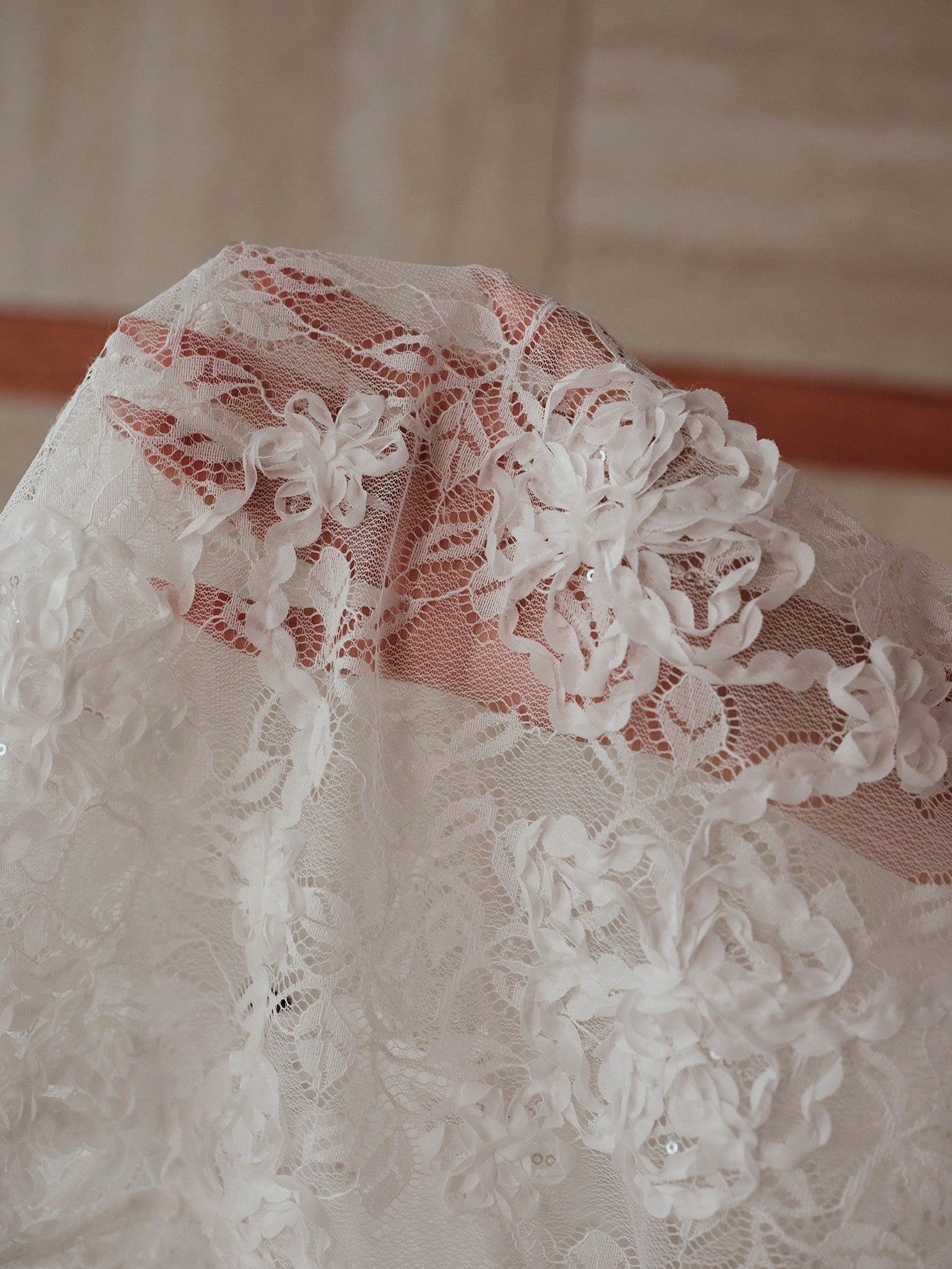 CM-TS926663 Women Elegant Seoul Style Polo Collar Short Sleeve Lace Embroidery Sheer Top - White