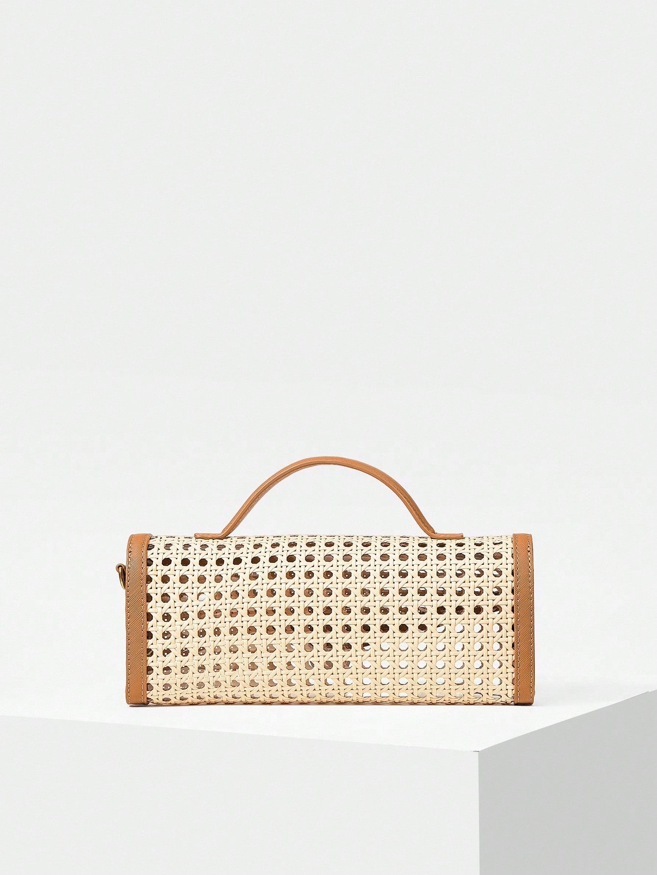 CM-BGS666267 Women Trendy Seoul Style Buckle Square Top Handle Bag - Brown