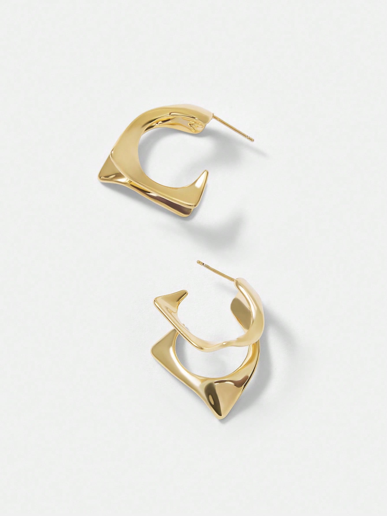 CM-AXS923699 Women Trendy Seoul Style 18K Gold Plated Minimalist Dangle Earrings