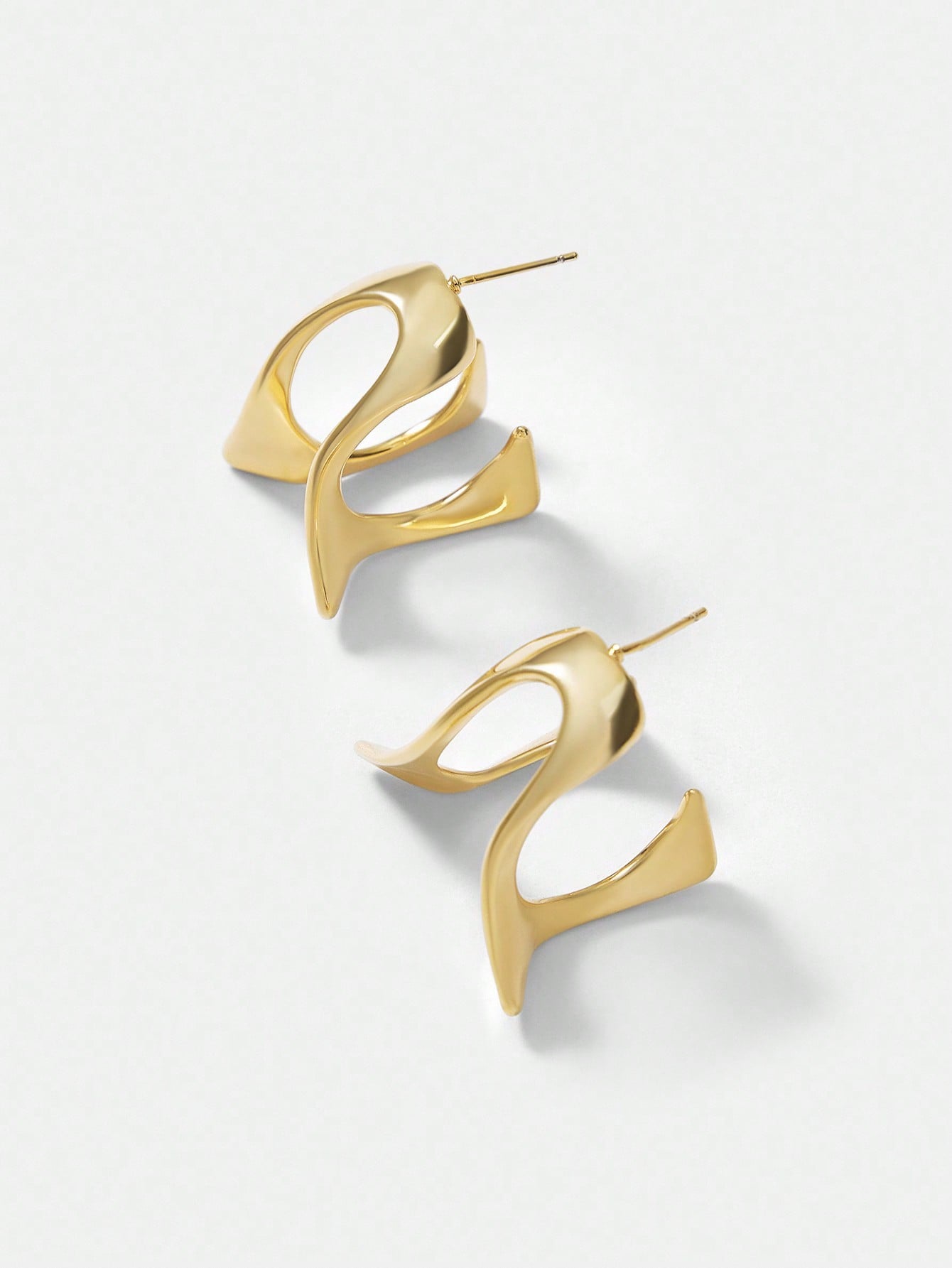 CM-AXS923699 Women Trendy Seoul Style 18K Gold Plated Minimalist Dangle Earrings