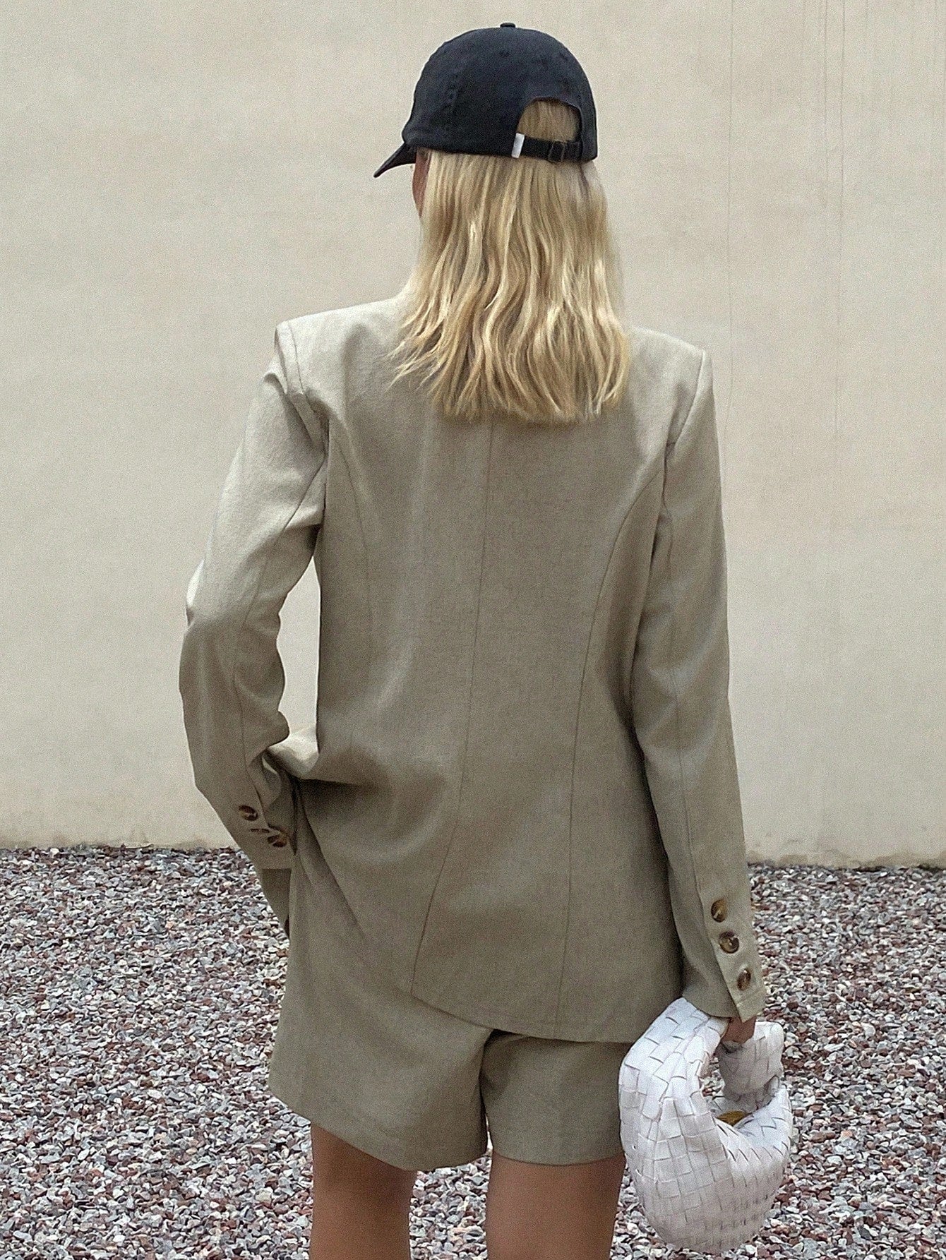 CM-SS134321 Women Elegant Seoul Style Lapel Neckline Long Sleeve Loose Suit Jacket With Wide-Leg Pants - Set