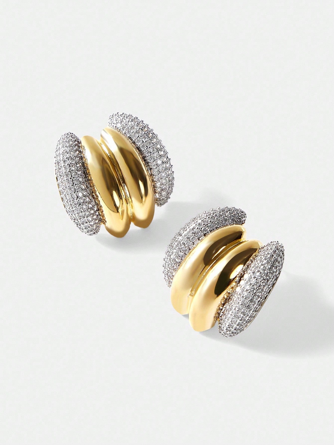 CM-AXS922968 Women Trendy Seoul Style 18K Gold Plated Multicolor Cubic Zirconia Earrings