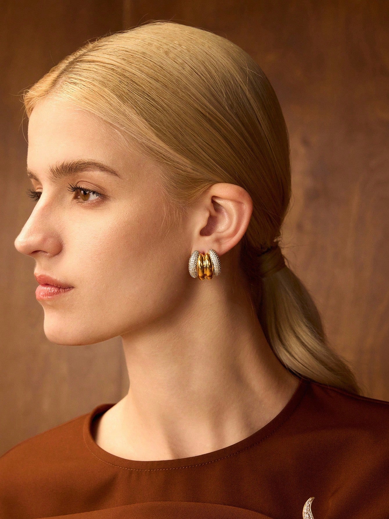 CM-AXS922968 Women Trendy Seoul Style 18K Gold Plated Multicolor Cubic Zirconia Earrings