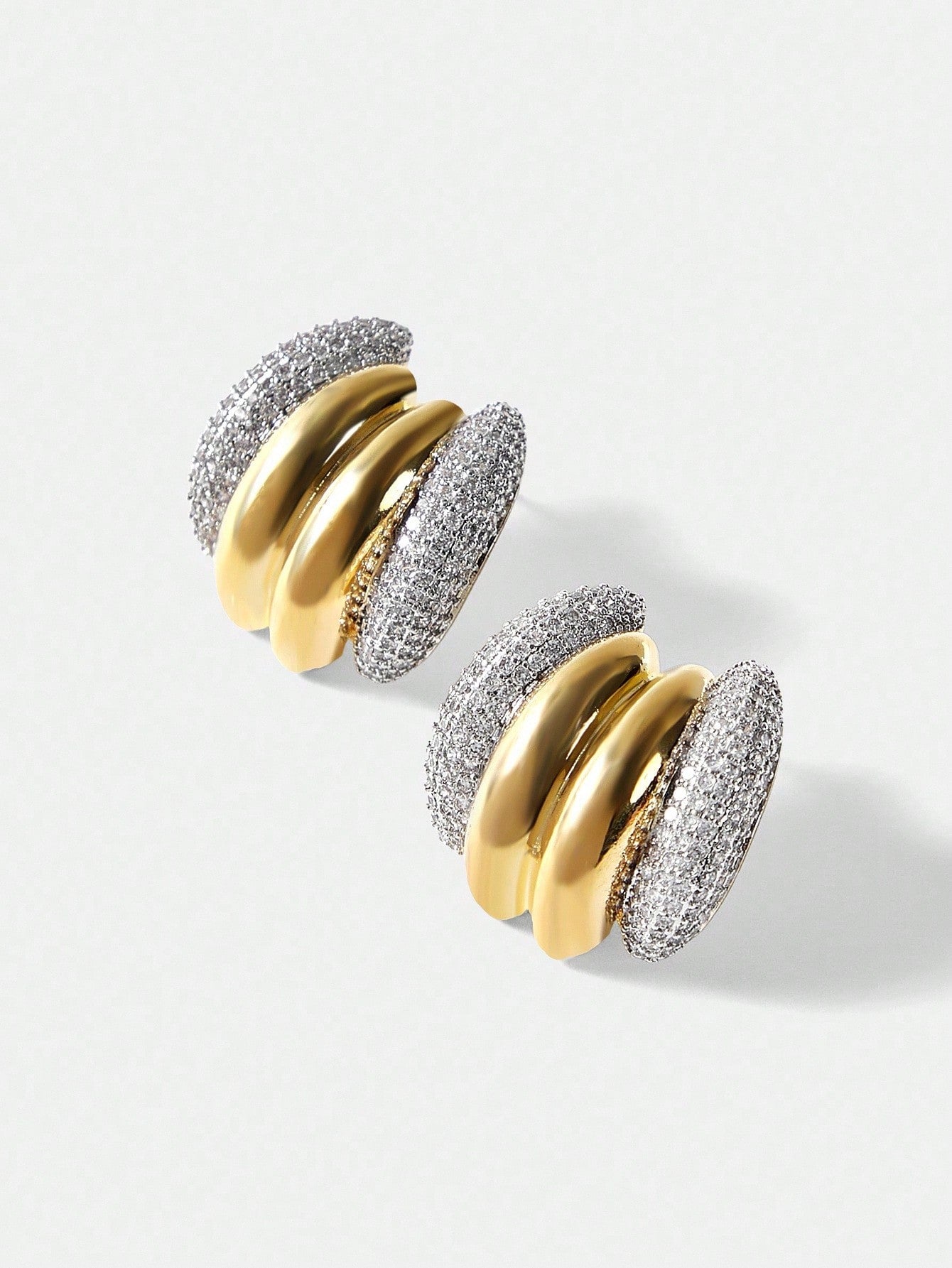 CM-AXS922968 Women Trendy Seoul Style 18K Gold Plated Multicolor Cubic Zirconia Earrings