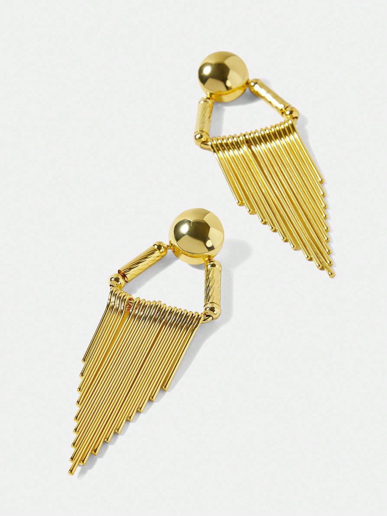 CM-AXS537792 Women Trendy Seoul Style 18K Gold Plated Tassel Earrings
