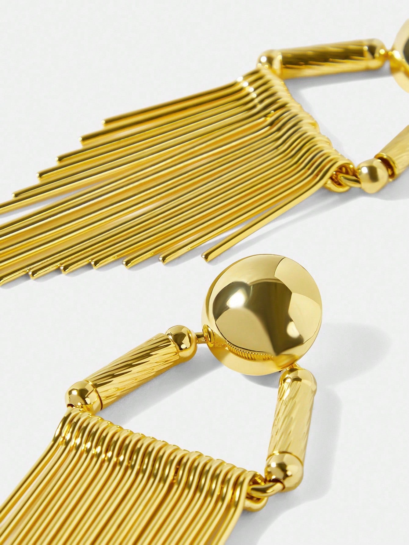 CM-AXS537792 Women Trendy Seoul Style 18K Gold Plated Tassel Earrings