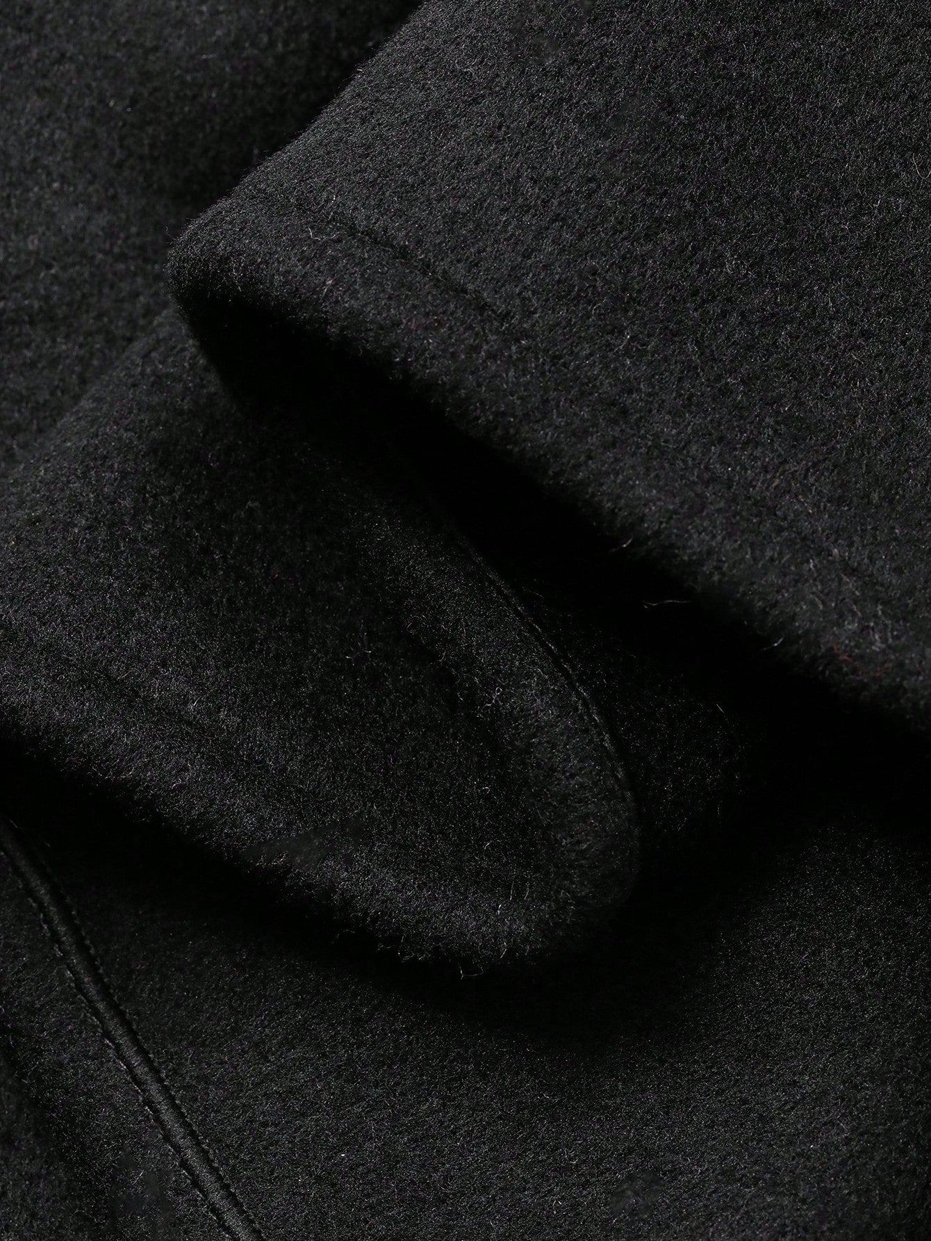 CM-CS036719 Women Elegant Seoul Style Lapel Neckline Long Sleeve Double Breasted Loose Fit Jacket - Black