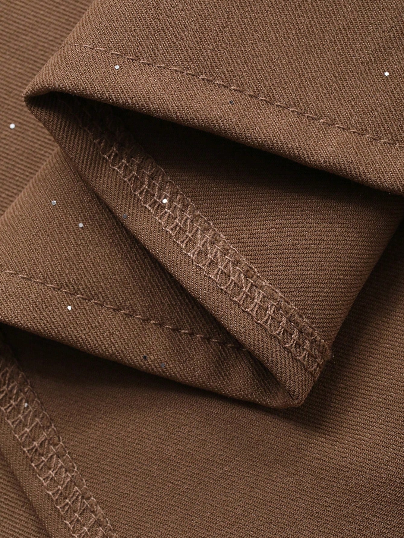 CM-DS791843 Women Elegant Seoul Style Solid Color Stand Collar Drop Shoulder Single-Breasted Long Dress - Brown