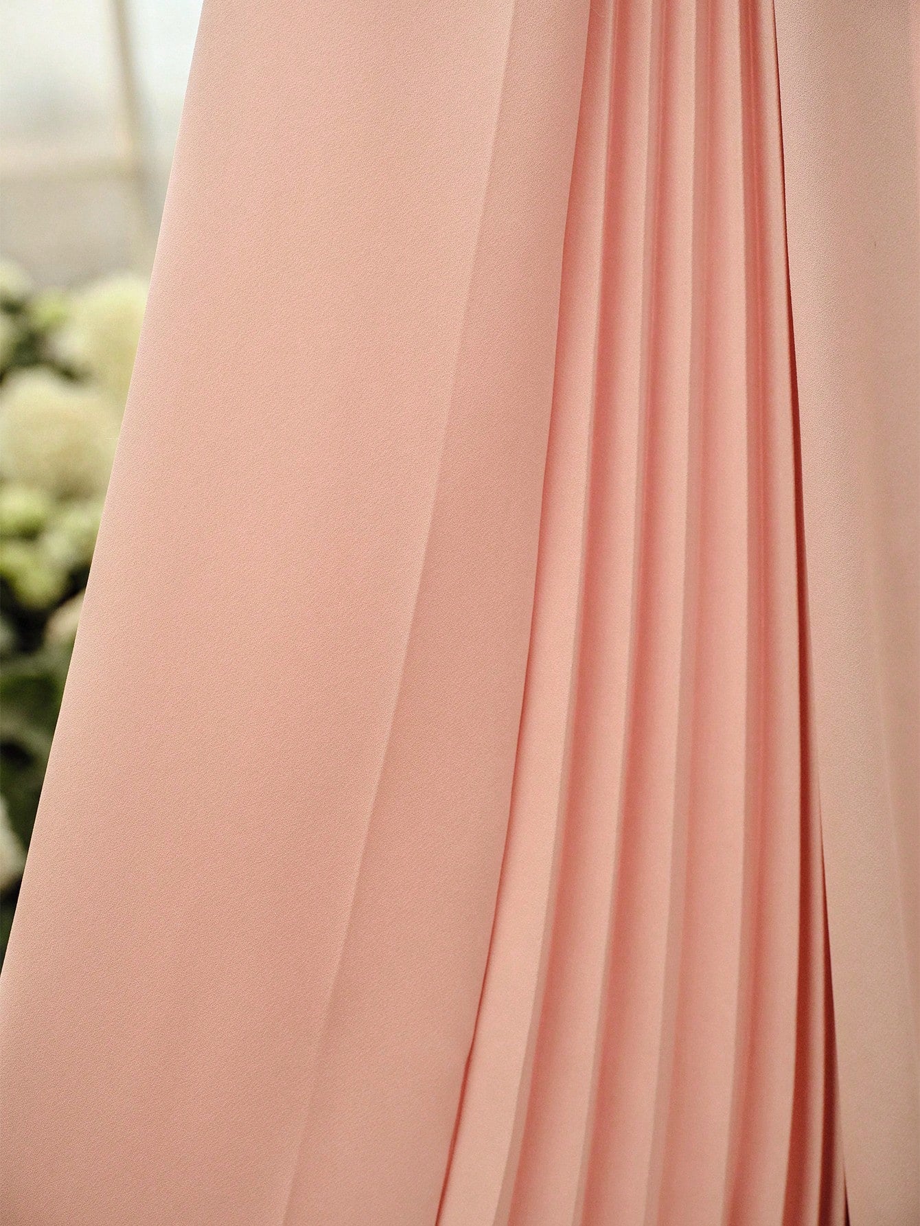 CM-BS914411 Women Elegant Seoul Style Mid Waist Pleated Wide Leg Pants - Dusty Pink