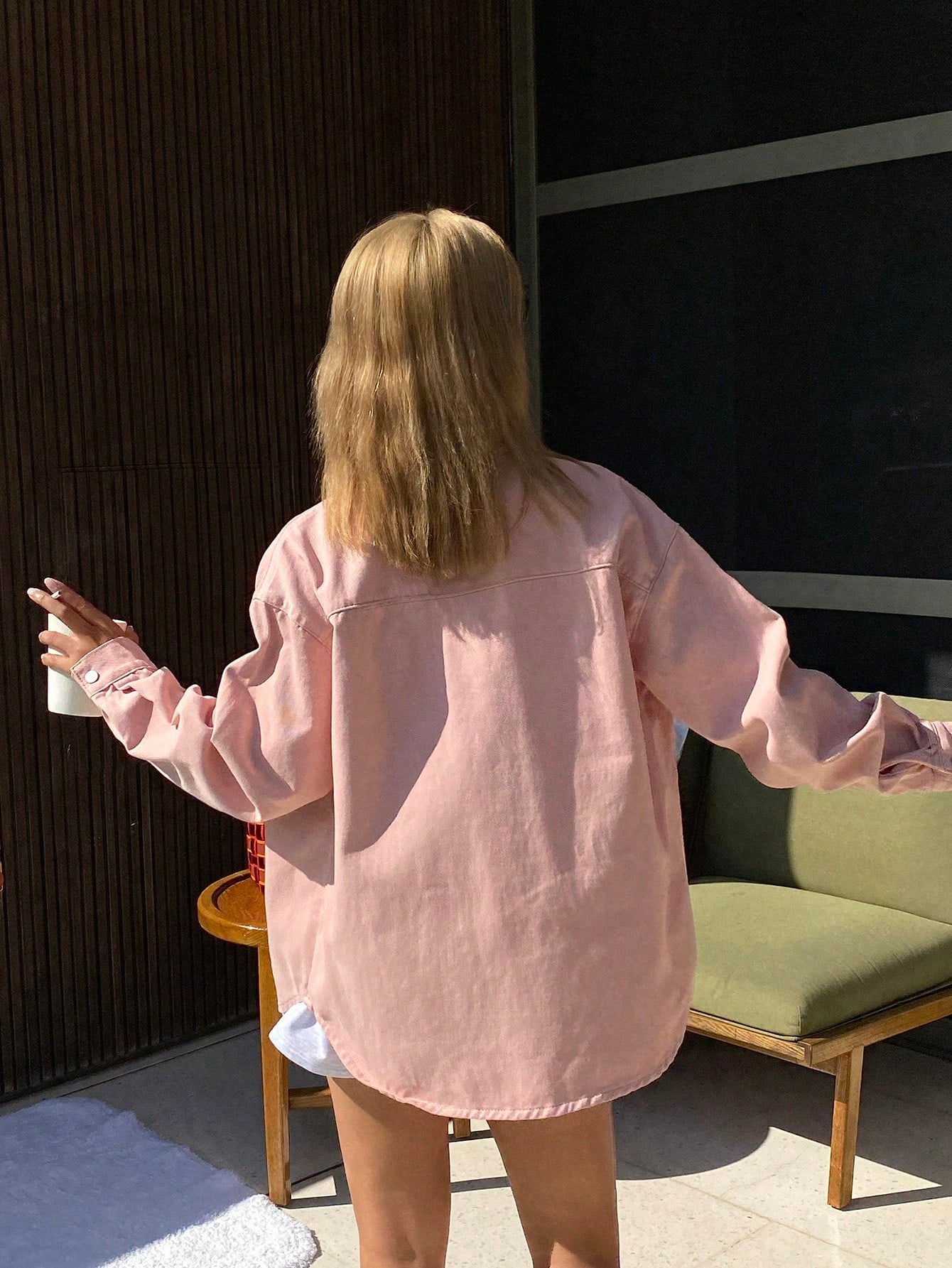 CM-CS685033 Women Casual Seoul Style Turndown Collar Long Sleeve Loose Embroidery Decor Denim Jacket