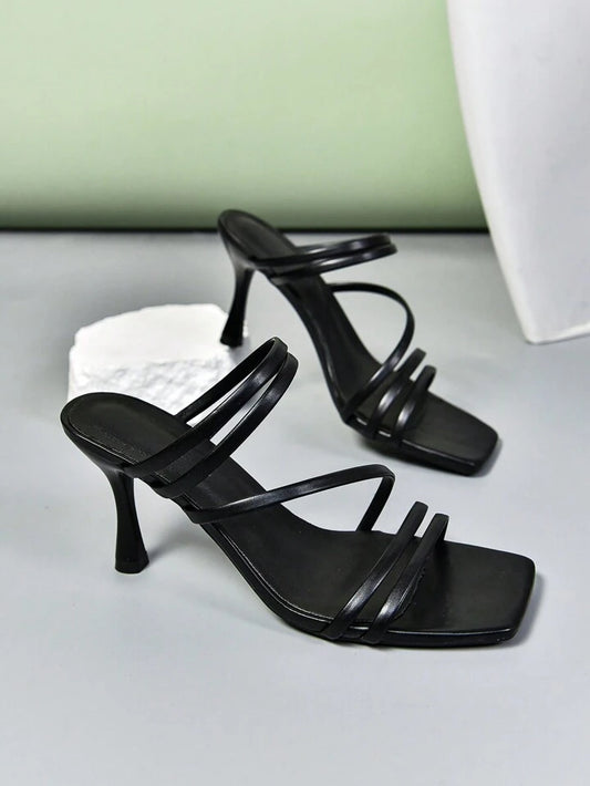 CM-SHS811979 Women Trendy Seoul Style Open-Toed High-Heeled Sandals - Black