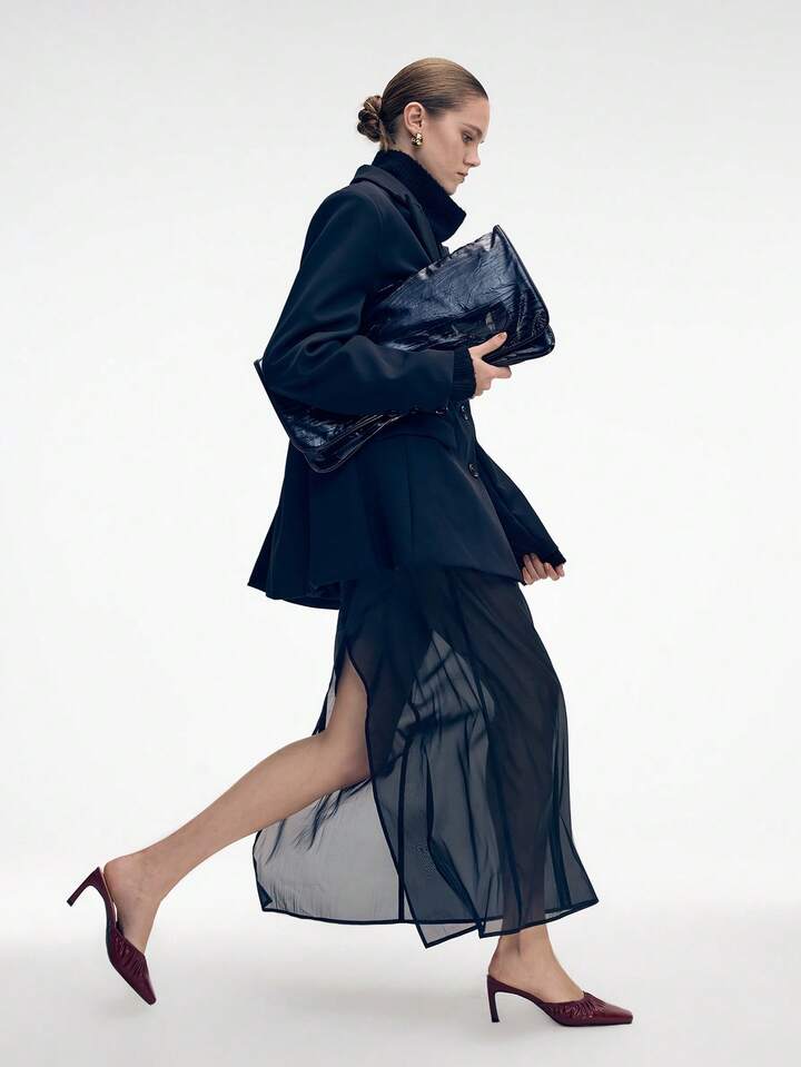 CM-SHS005740 Women Trendy Seoul Style Mid Heel Pointed Toe Pumps - Red