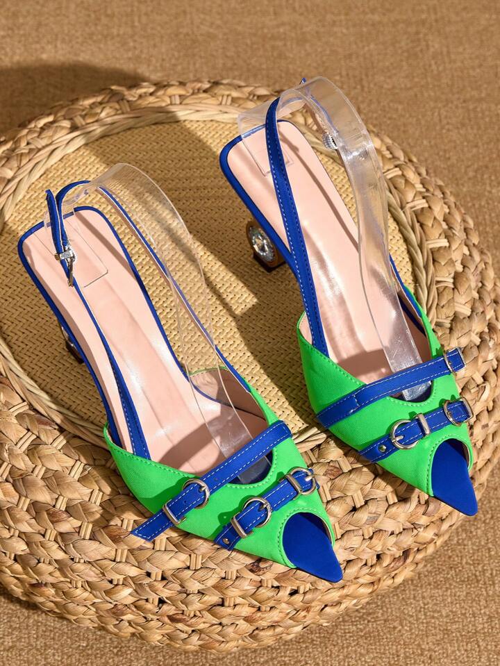 CM-SHS950185 Women Trendy Seoul Style Crisscross Slingback High Heel Sandals - Teal