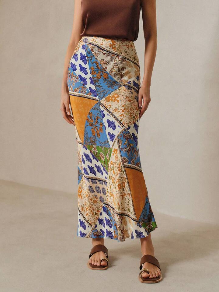 CM-BS736569 Women Trendy Bohemian Style High Waist Hip-Wrapped Mermaid Skirt