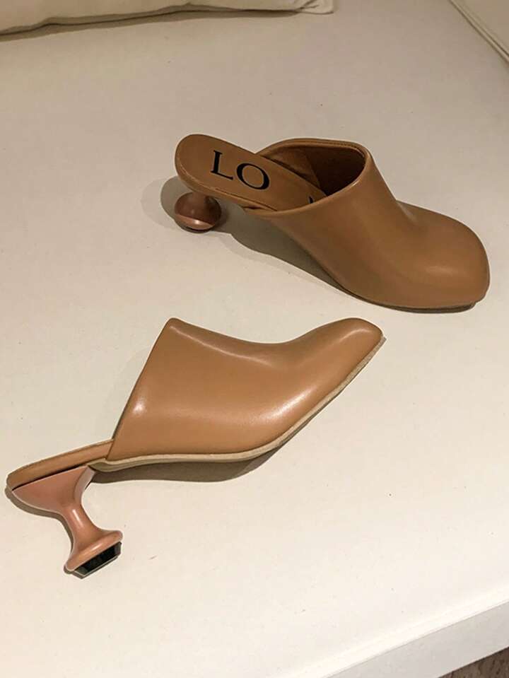 CM-SHE844194 Women Trendy Seoul Style Synthetic Slip On Round Toe Low-Heel Mules (Available in 4 colors)