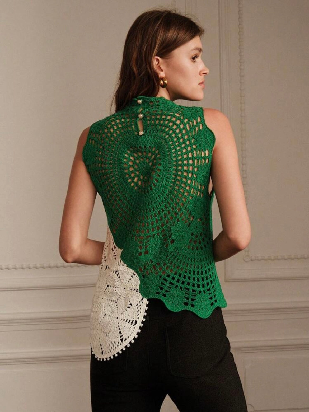 CM-TS914955 Women Trendy Bohemian Style Handmade Crochet Sexy Hollow-Out Tank Top