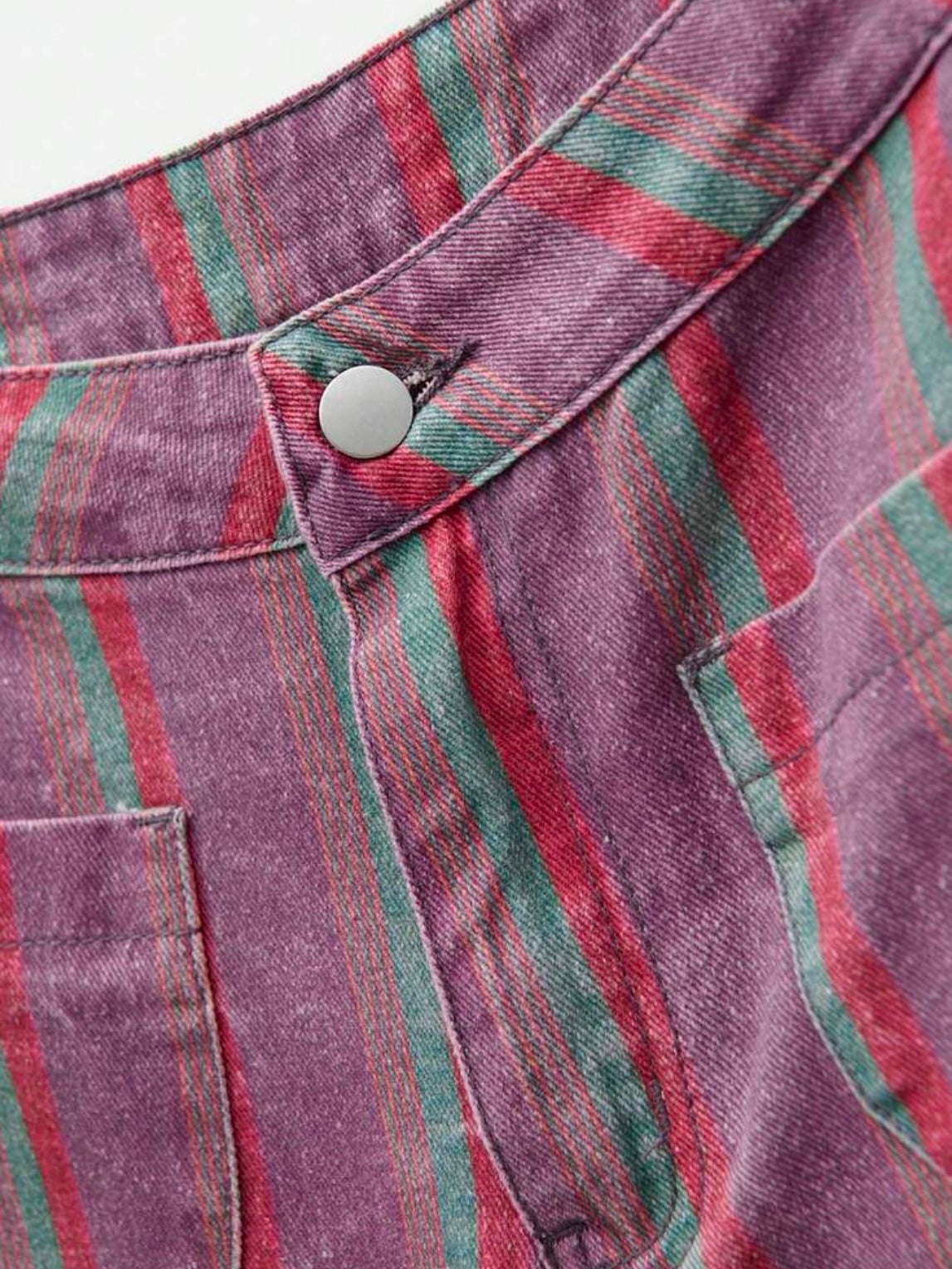 CM-BS163620 Women Elegant Seoul Style High Waist Patch Pockets Striped Extra Long Wide-Leg Trousers