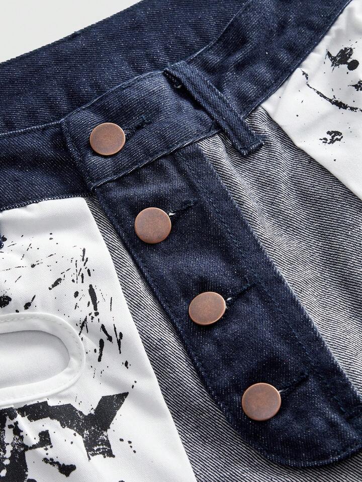 CM-BS197789 Women Casual Seoul Style Low Waist Reversible Design Loose Extra Long Wide Leg Jeans
