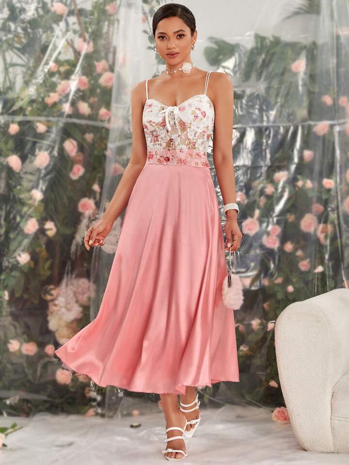 CM-BS391714 Women Elegant Seoul Style High-Waist Flared Long Skirt - Pink