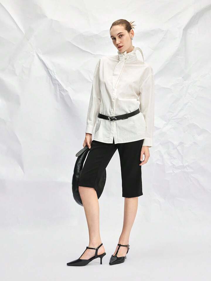 CM-SHS964869 Women Trendy Seoul Style Pointed Toe Strap Stiletto High Heel Pumps - Black