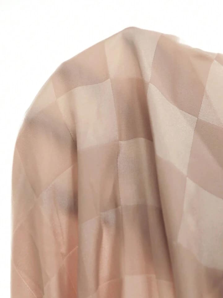 CM-TS669011 Women Elegant Seouol Style Checkerboard Stand Collar Long Sleeve Blouse