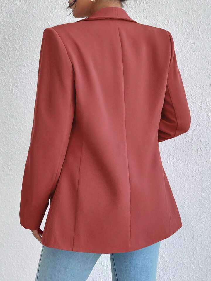 CM-CS832002 Women Casual Seoul Style Shawl Collar Long Sleeve Double Breasted Blazer