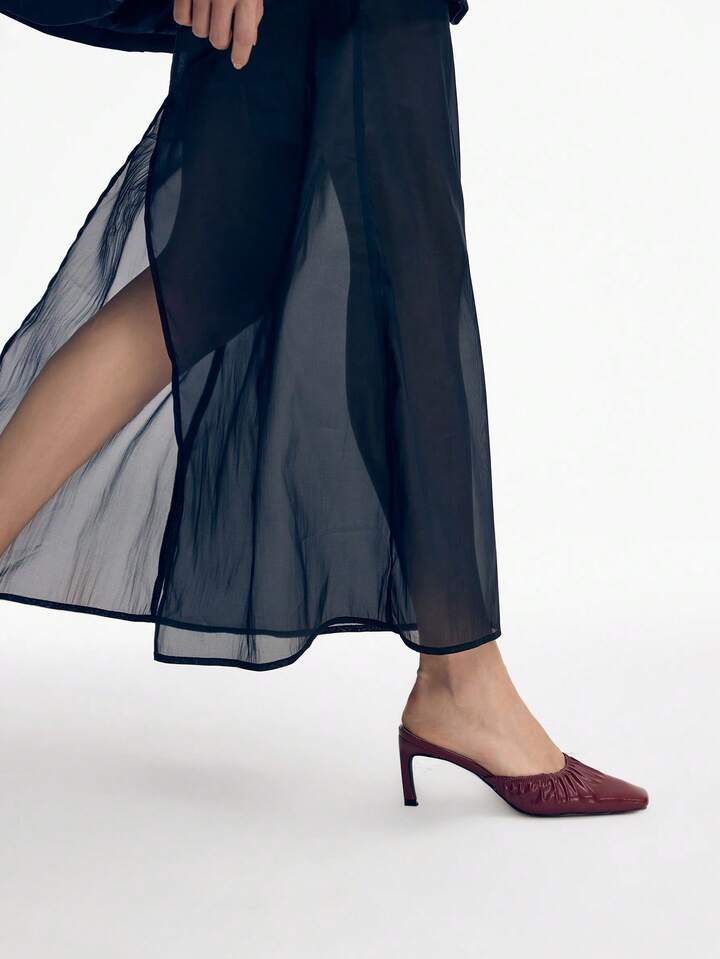 CM-SHS005740 Women Trendy Seoul Style Mid Heel Pointed Toe Pumps - Red