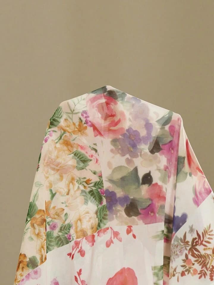 CM-TS828679 Women Trendy Bohemian Style Floral Print Layered Decorative Long Sleeve Blouse