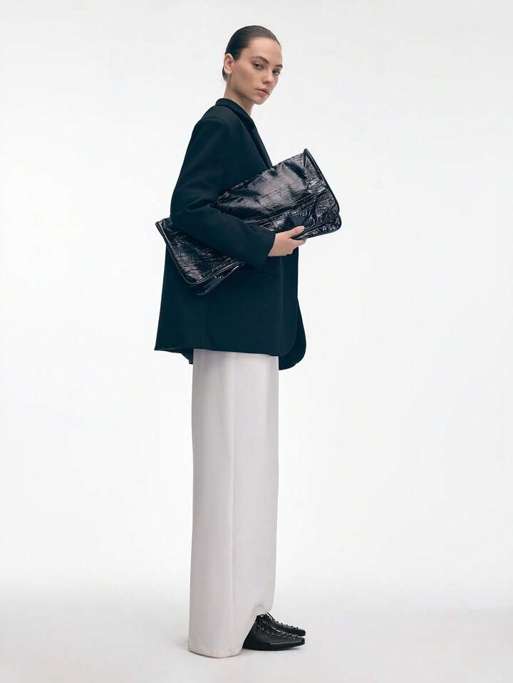 CM-SHS608445 Women Trendy Seoul Style Pointed Toe Criss-Cross Strap Low Heel Flats - Black