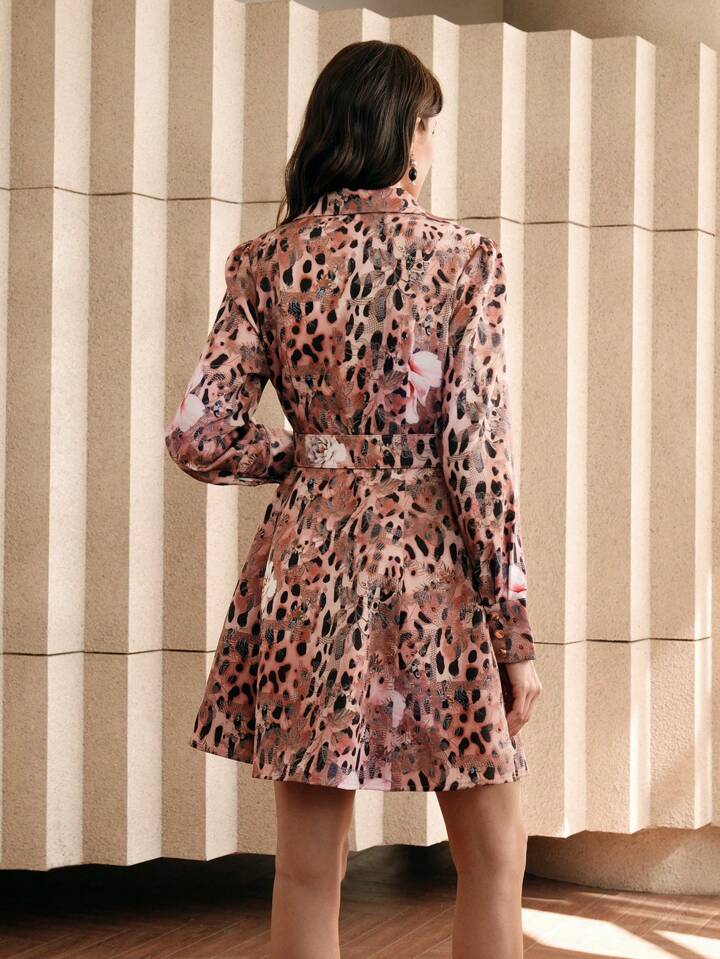 CM-DS020169 Women Elegant Seoul Style Round Neck Rhinestone Embroidered Puff Sleeve Short Straight Dress