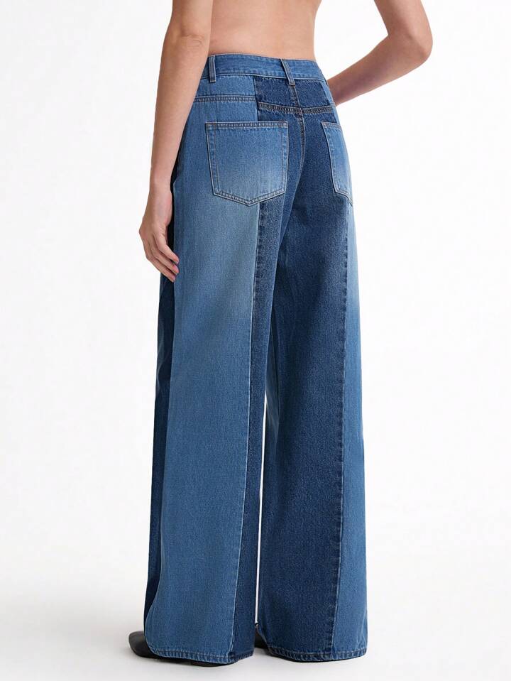 CM-BS913187 Women Casual Seoul Style Medium Wash High Waist Multi-Color Straight Leg Denim Pants