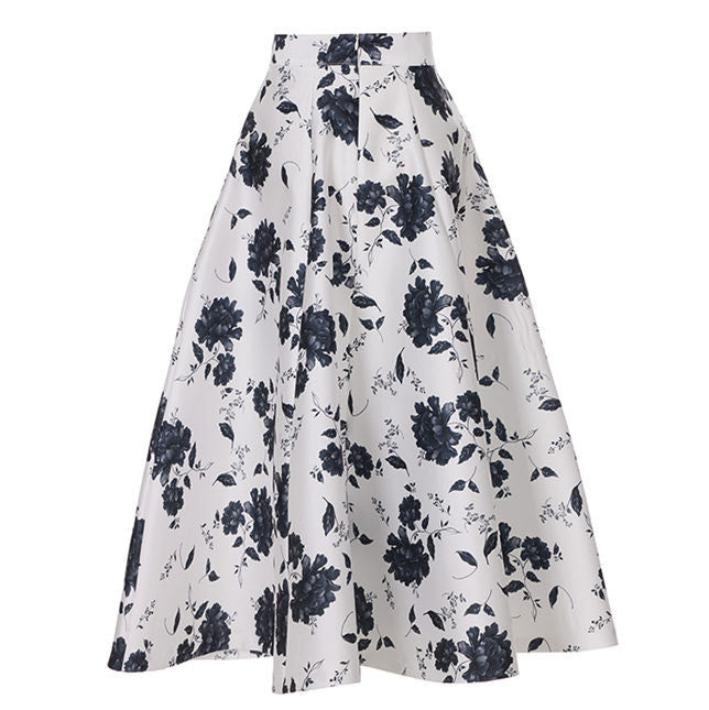 CM-SF052411 Women Retro Seoul Style Floral High Waist Puff Sleeve Dress Set