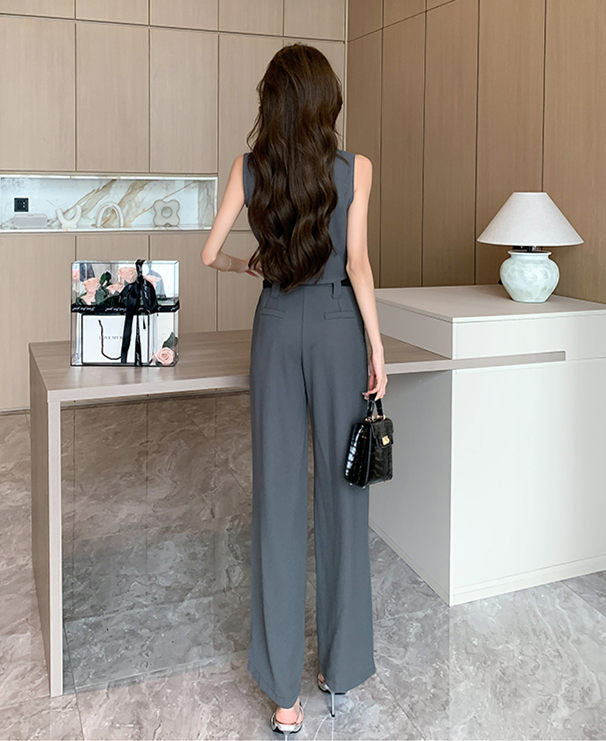 CM-SF071114 Women Elegant Seoul Style Sleeveless Single-Breasted Tank Long Suits (Available in 2 colors)