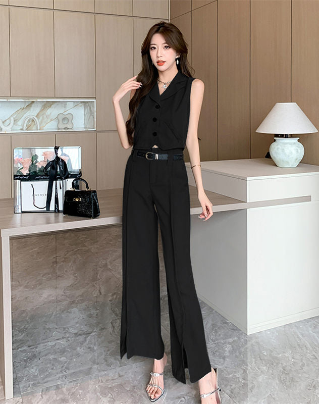 CM-SF071114 Women Elegant Seoul Style Sleeveless Single-Breasted Tank Long Suits (Available in 2 colors)