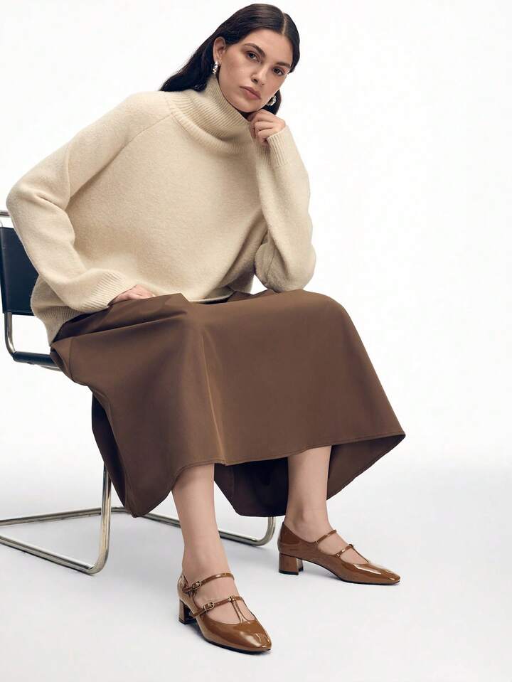 CM-SHS026446 Women Trendy Seoul Style Glossy Buckle Design High Heels Sandals - Coffee Brown