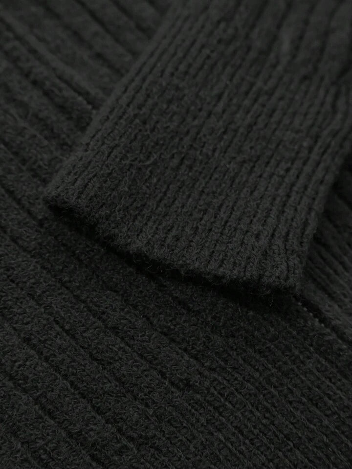 CM-CS791813 Women Casual Seoul Style Stand Collar Double-Ended Zipper Ribbed Yarn Short Fitted Cardigan