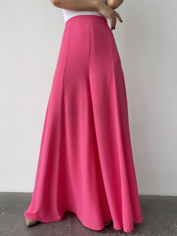 CM-BS514473 Women Trendy Bohemian Style High-Waisted Wide Leg Pants - Hot Pink