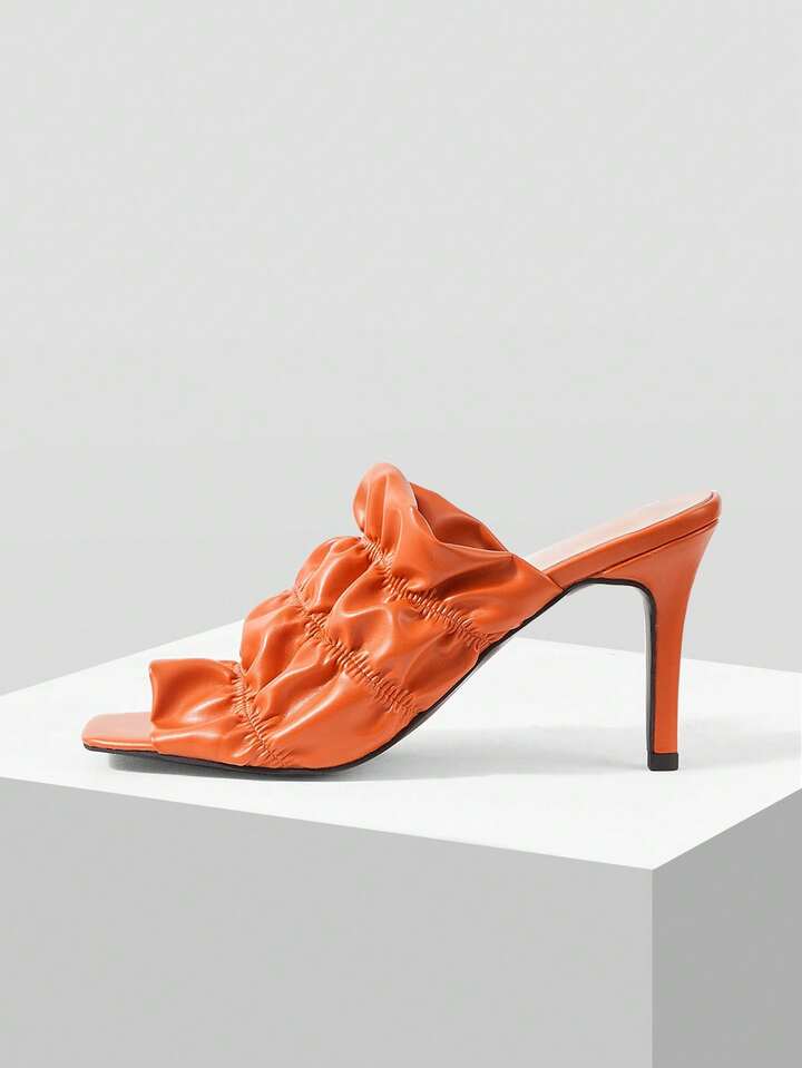 CM-SHS532253 Women Trendy Seoul Style Comfortable High-Heeled Open Toe Sandals - Orange