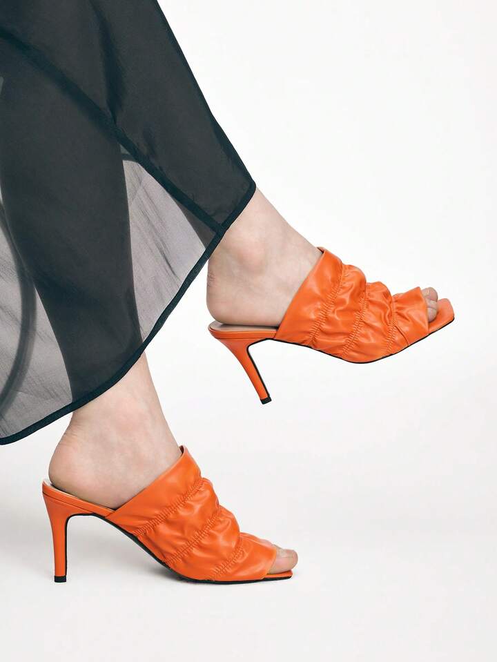 CM-SHS532253 Women Trendy Seoul Style Comfortable High-Heeled Open Toe Sandals - Orange
