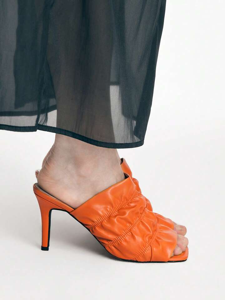 CM-SHS532253 Women Trendy Seoul Style Comfortable High-Heeled Open Toe Sandals - Orange