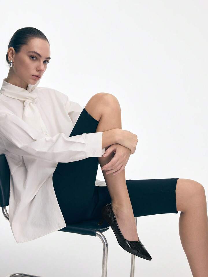 CM-SHS130204 Women Trendy Seoul Style Pointed Toe High Heels Sandals - Black