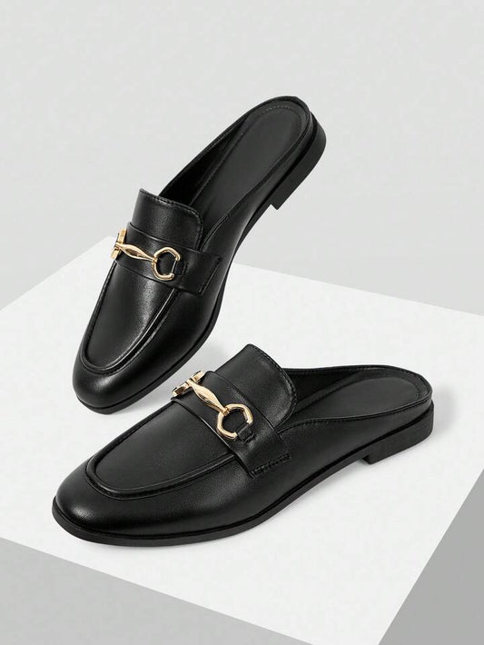 CM-SHS835238 Women Trendy Seoul Style Round Toe Flat Shoes - Black